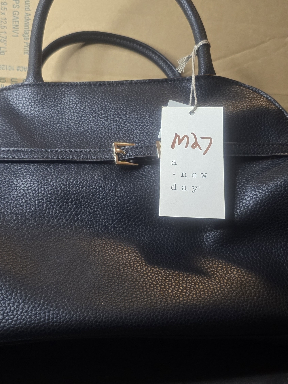A New Day Black Handbag With Detachable Crossbidy Strap